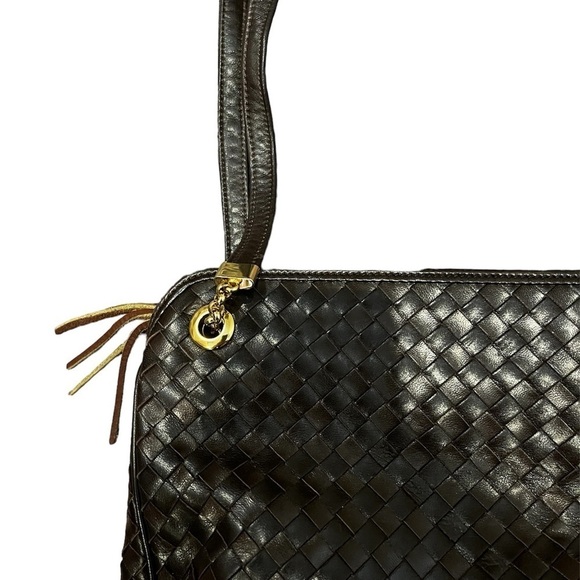 Siso Made in Italy Leather Woven Brown Shoulder Bag Excellent Condition. - Picture 4 of 7